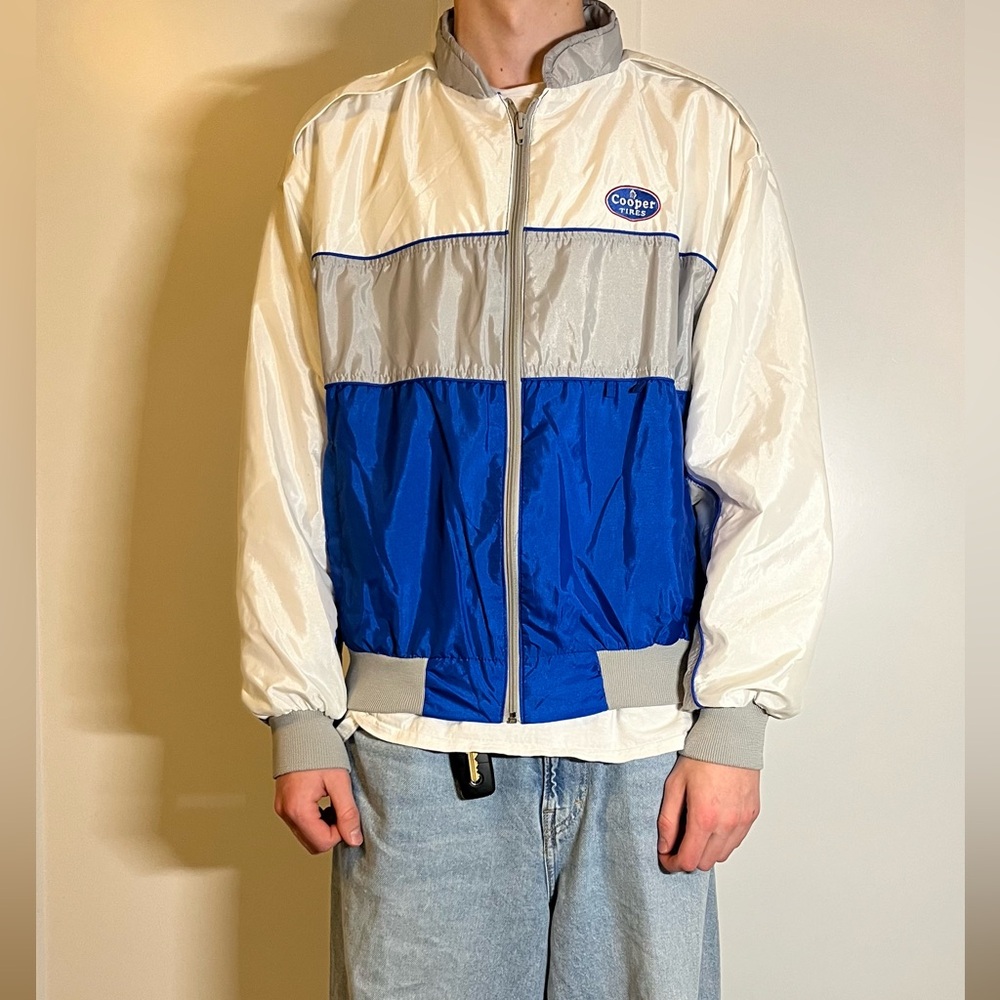 Cooper tires White and Blue Windbreaker Jacket